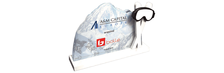 Ski themed financial tombstone