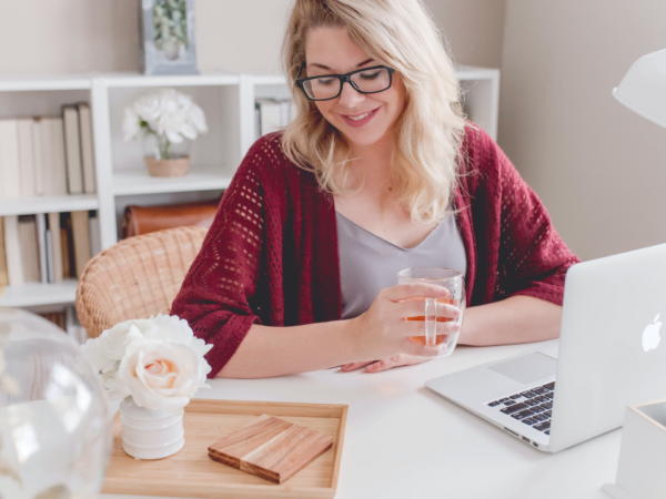 wellbeing at work - woman working from home