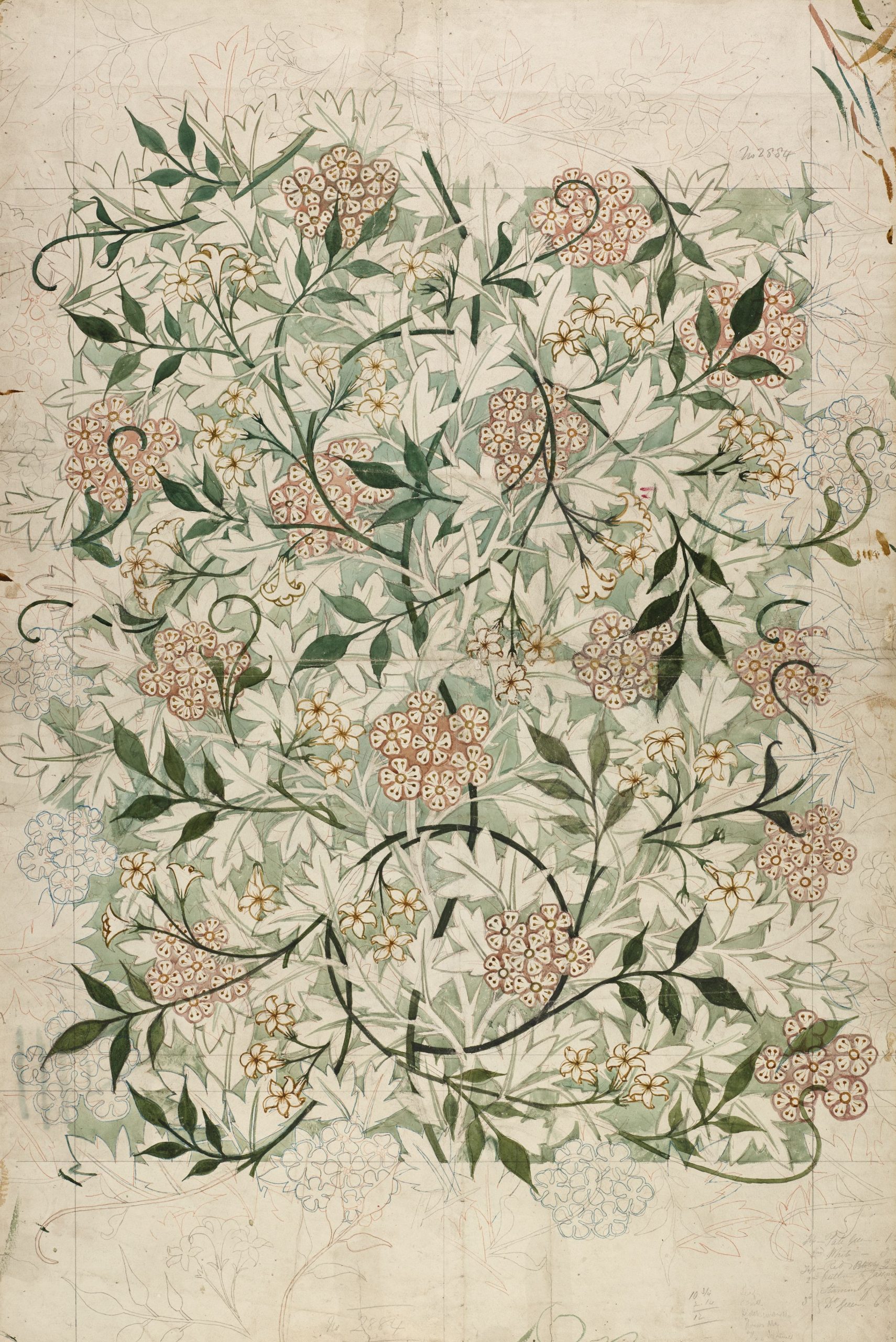 Green and white floral textile photo from Unsplash.