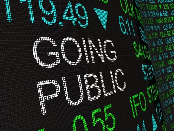 Going Public Stock Market Initial Offering IPO 3d Illustration