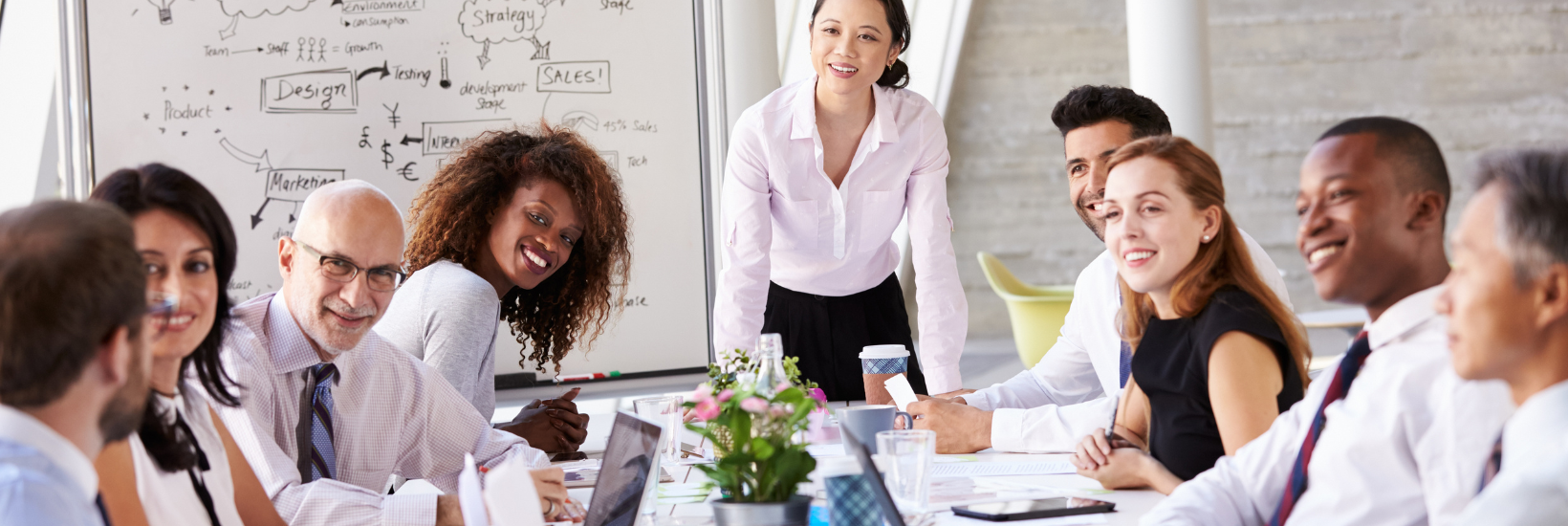 Employees in meeting