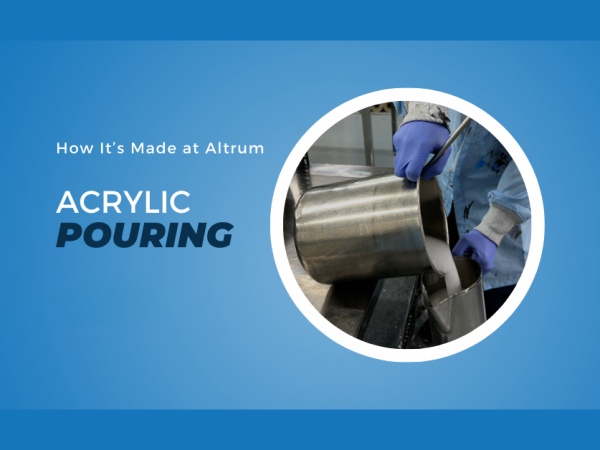 Acrylic pouring process used in the creation of customised products