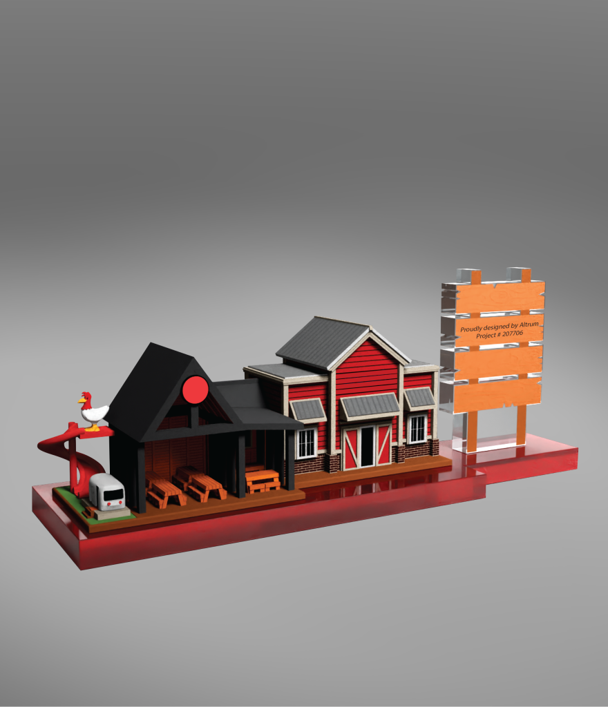acrylic, acrylic deal toy, 3d print, fast food, restaurant