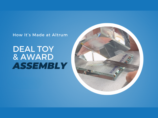 Assembly of deal toys and awards during the production process