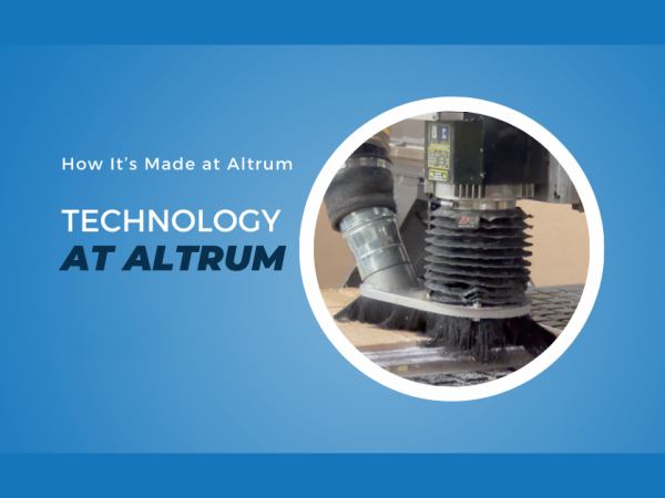CNC machining equipment cutting material with precision, highlighting the advanced technology behind Altrum's custom awards and deal toys.