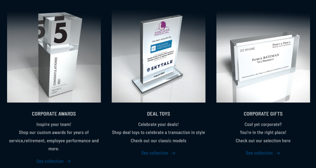 altrum's online store, design options