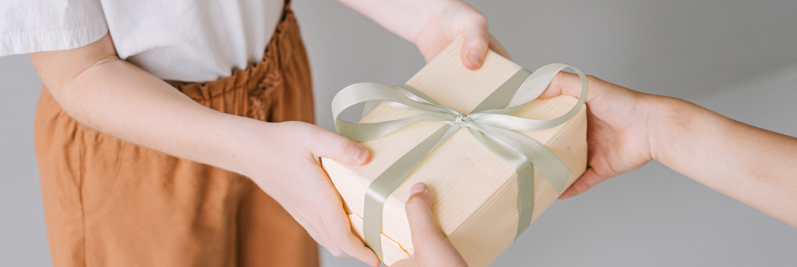 Employee receiving a gift as a recognition
