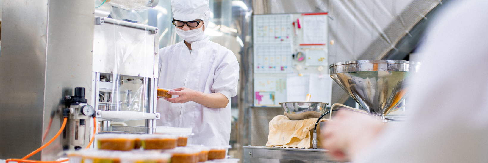 Employee working in a food factory