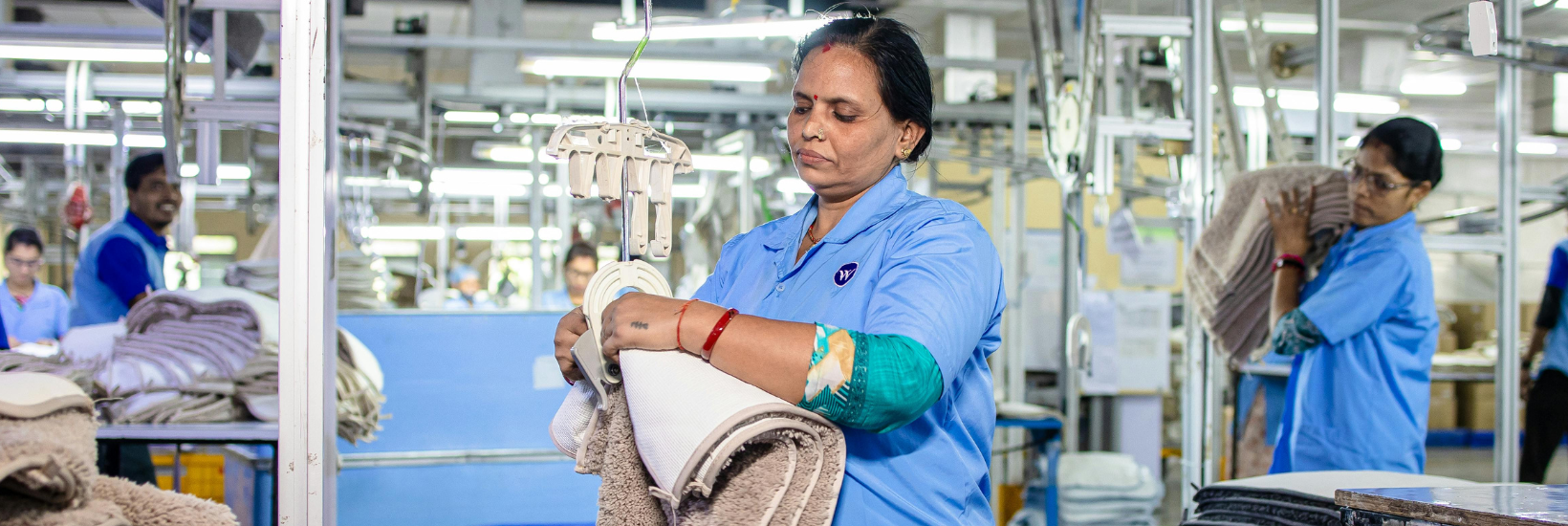 Employees working in the textile industry