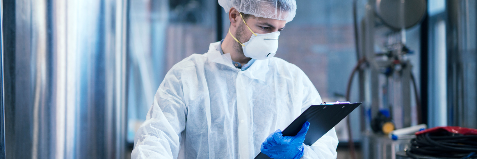 Employee on the floor of a plant