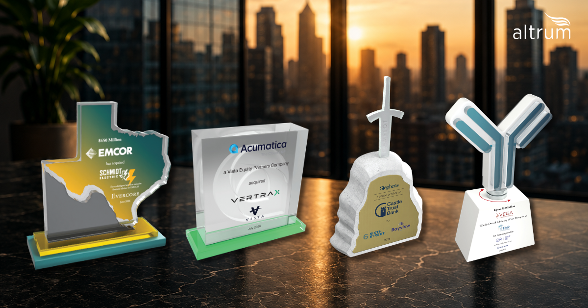 A sophisticated executive meeting space overlooking a city skyline, symbolising how M&A deal toys strengthen client relationships, celebrate successful transactions, and reinforce long-term business partnerships.